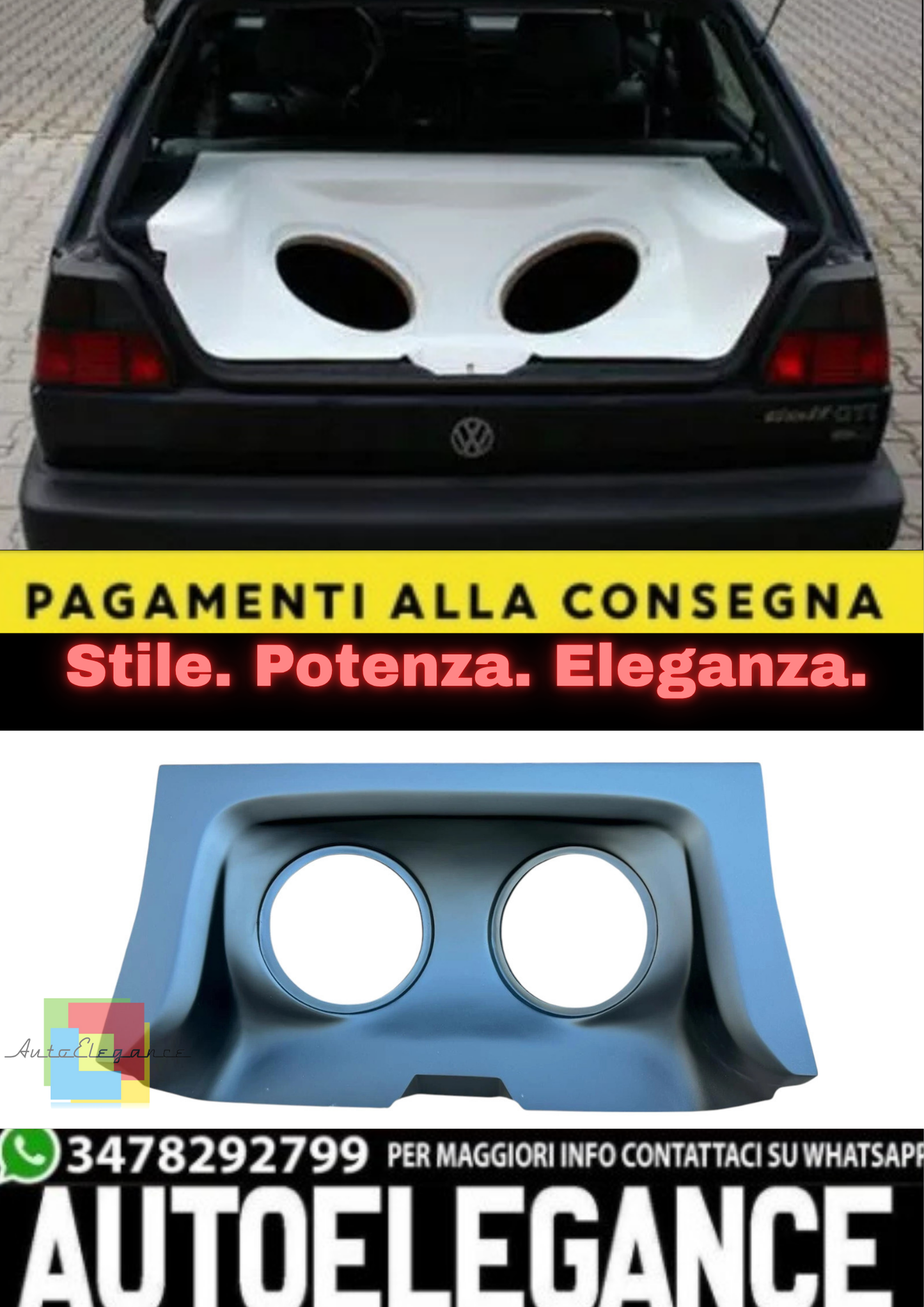 💫 Audio Box / Soundbox per VW Golf 2 (II) – Alloggio Subwoofer / Smontaggio💫