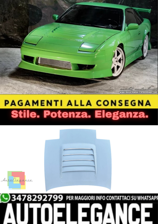 💫Cofano Motore in Vetroresina per Nissan 200SX S13 (1989–1994) –Hood Versione💫