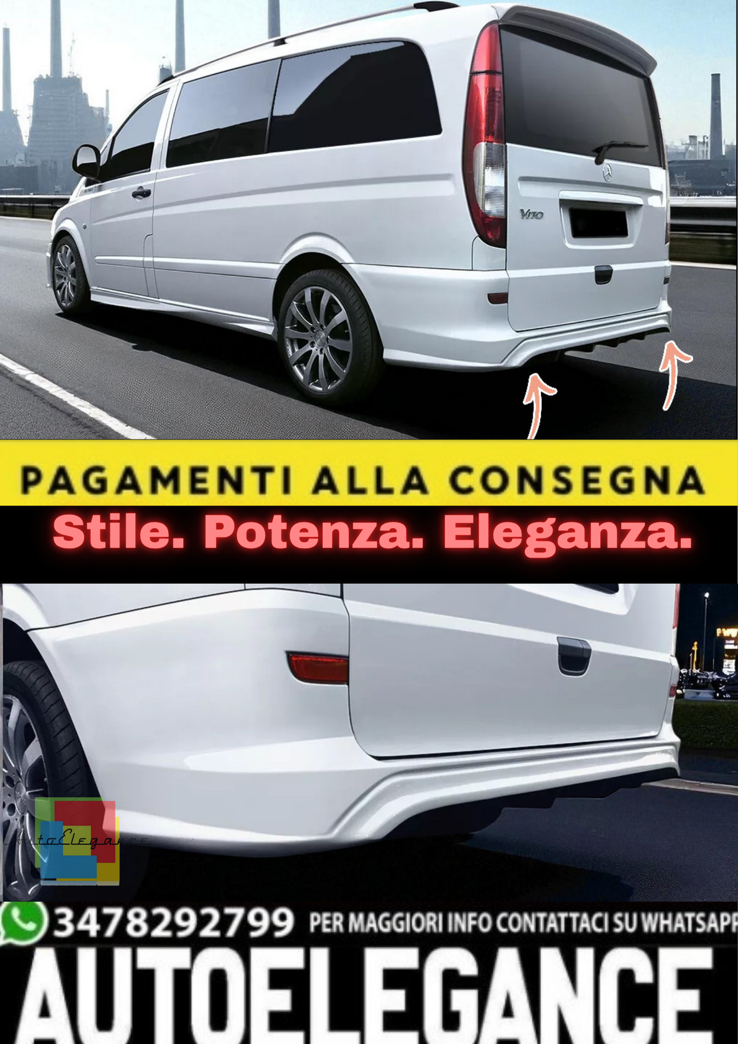 💫 Paraurti Posteriore per Mercedes Vito Viano II W639 (2003–2014) – Ricambio💫