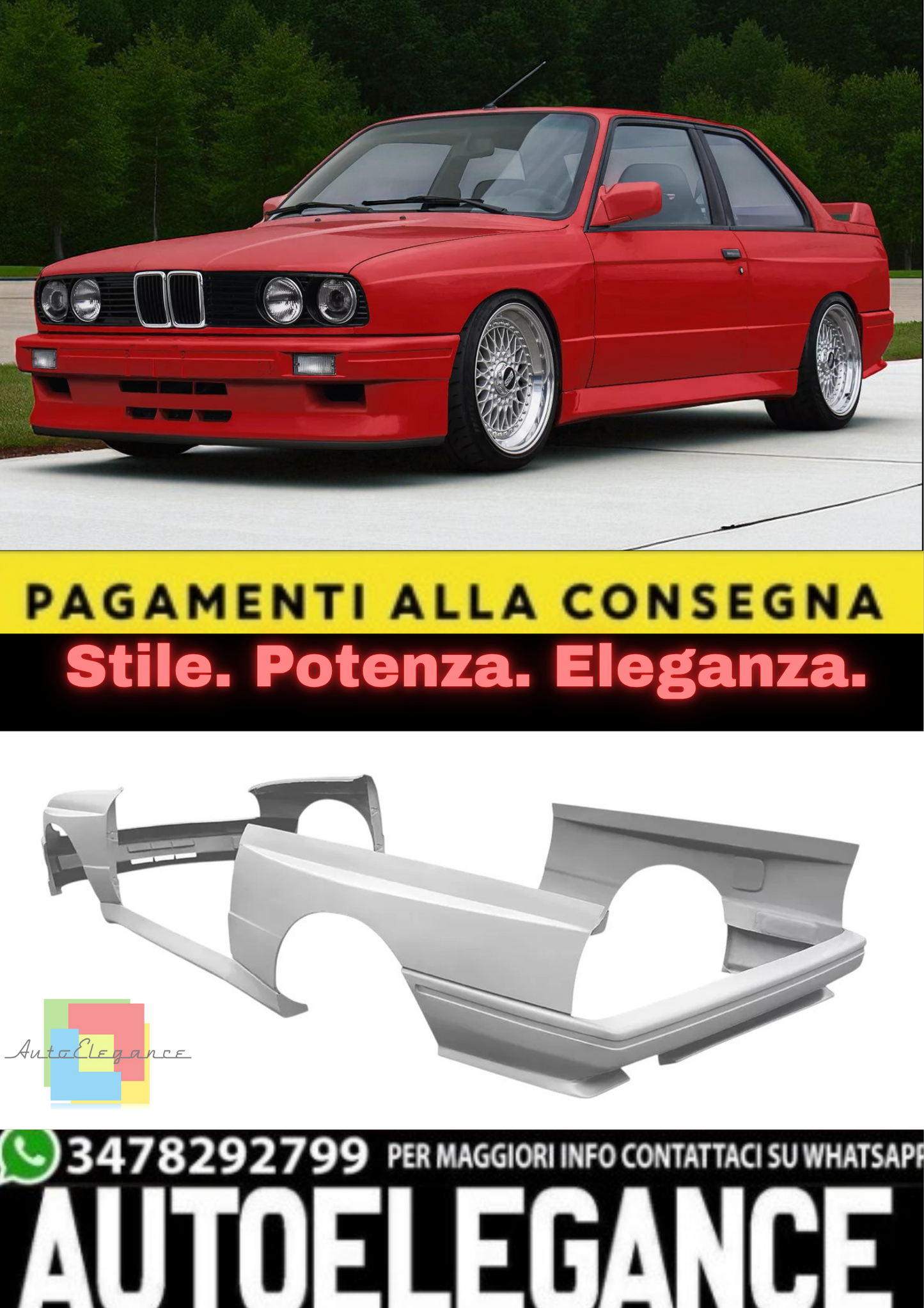 💫 Veneziana Lunotto  in ABS per BMW Serie 3 E36 Coupé (1992–1999) 💫