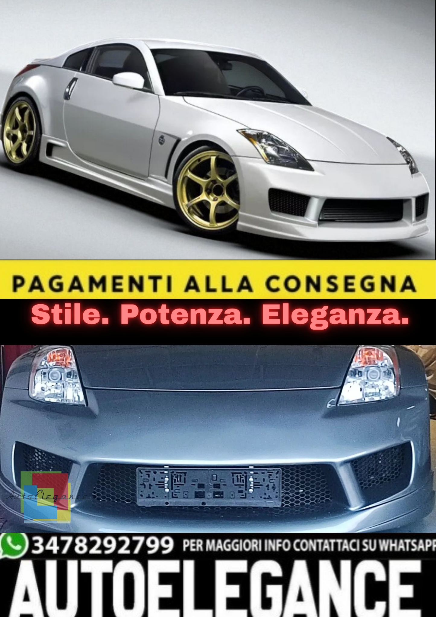 💫 Paraurti Anteriore Sportivo per Nissan 350Z ST – Front Bumper Look Tuning 💫