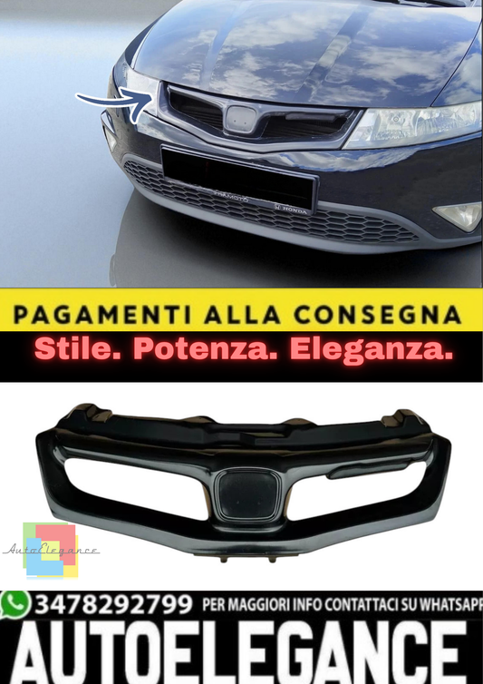 💫 Griglia Anteriore Look Mugen per Honda Civic MK8 FN2/FN/FK (2006–2011) 💫