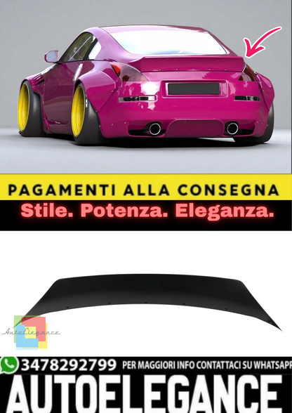 💫Spoiler Posteriore Ducktail per Nissan 350Z –ABS Nero Lucido Stile Trunk Lip💫