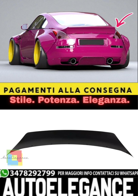 💫Spoiler Posteriore Ducktail per Nissan 350Z –ABS Nero Lucido Stile Trunk Lip💫