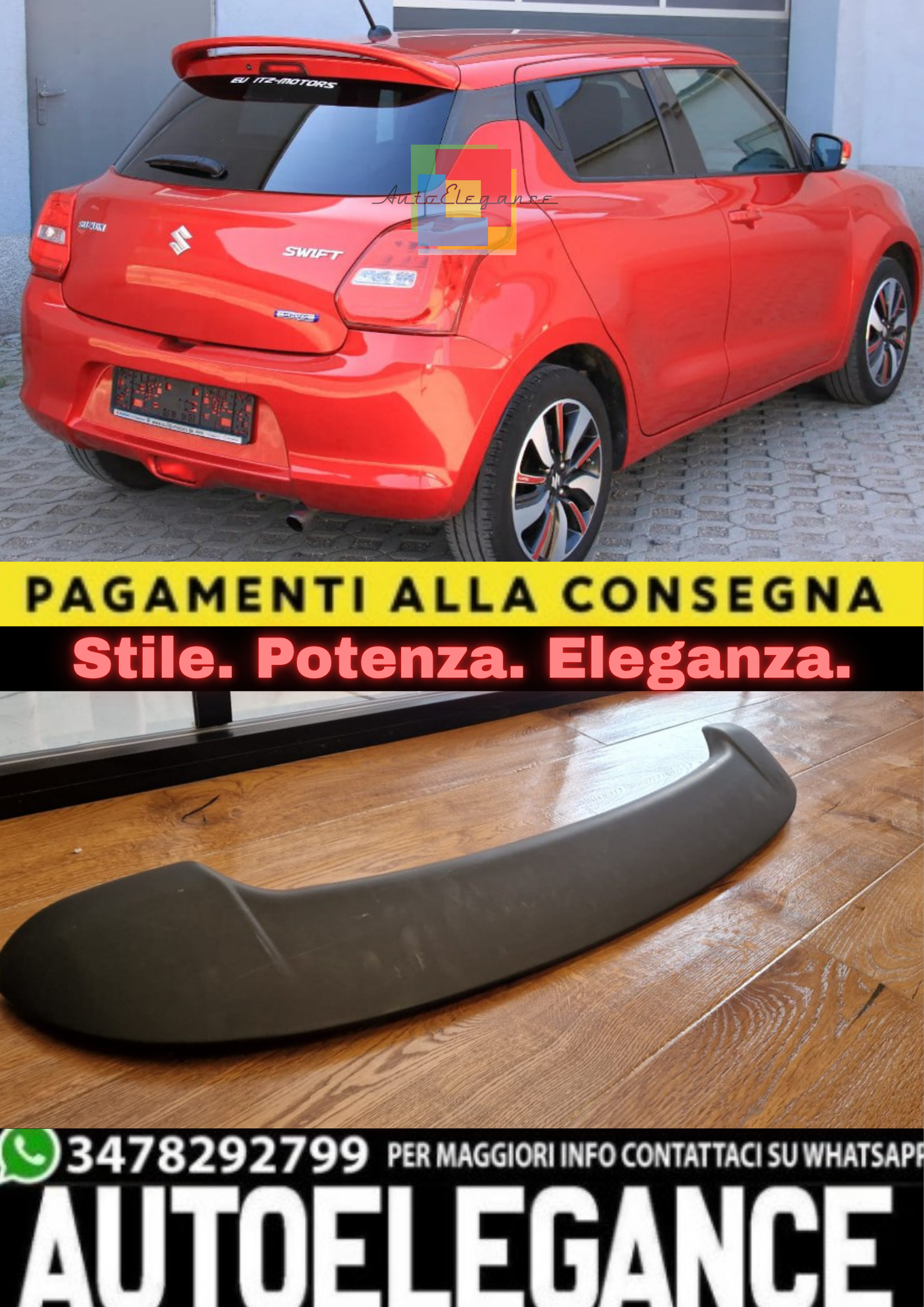 ART.2283 🔥SPOILER ADATTO PER SWIFT MK6 2017-2024 GREZZO🔥