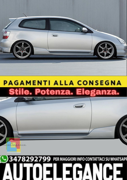 💫Minigonne Laterali per Honda Civic VII 3 Porte (2001–2005) – Skirts Laterali💫