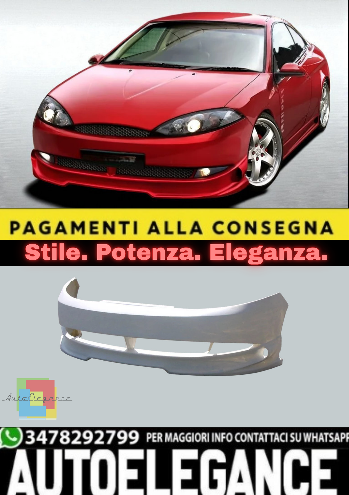 💫Paraurti Anteriore per Ford Cougar – Front Bumper Ricambio Carrozzeria 💫
