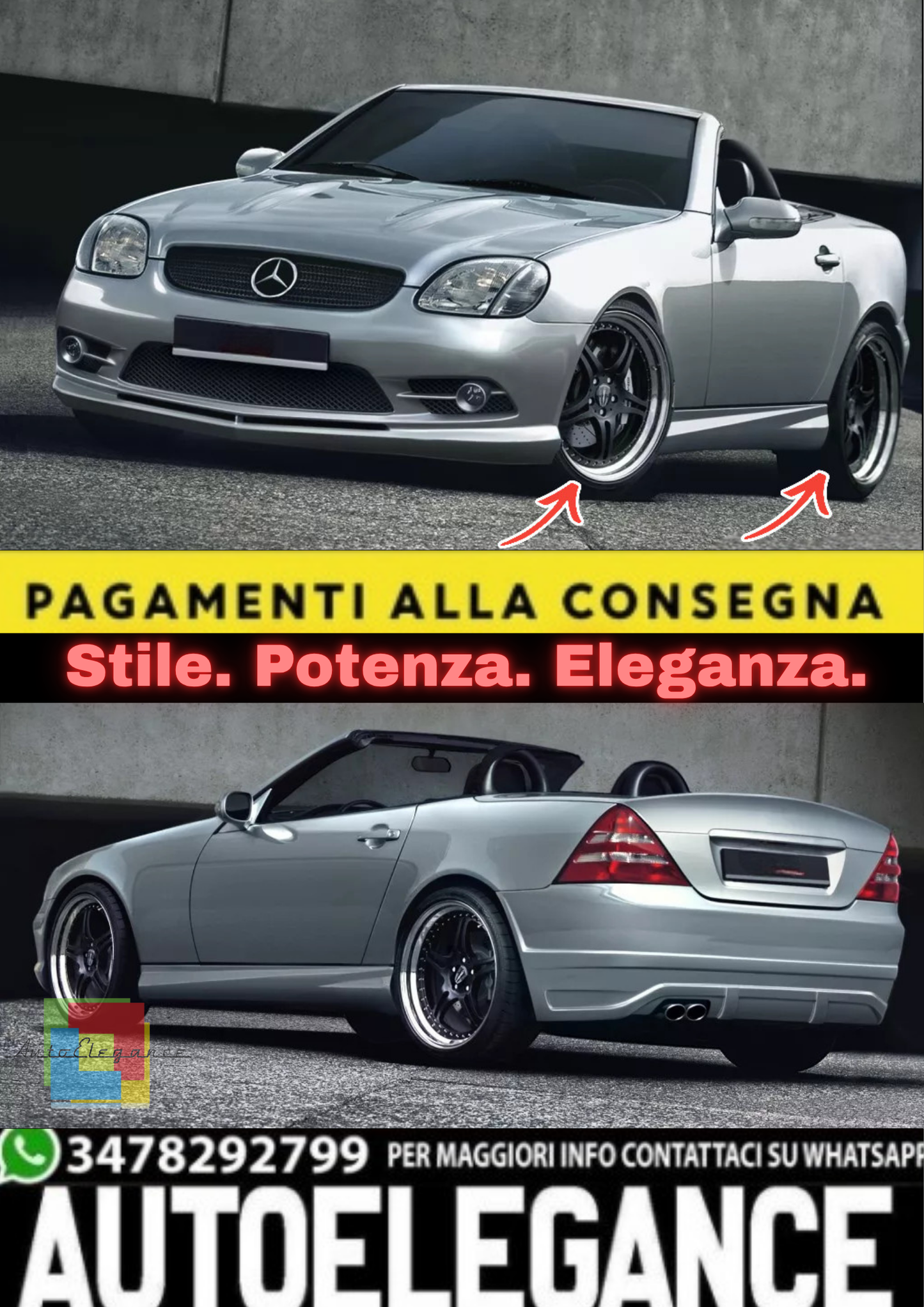 💫Minigonne Laterali per Mercedes SLK R170 –Gonne Laterali /Skirts Carrozzeria💫