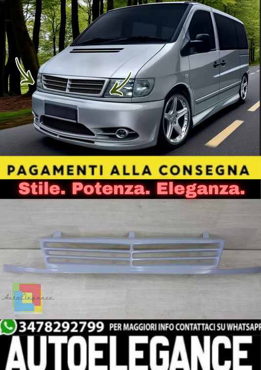💫Griglia Anteriore per Mercedes Vito W638 – Griglia Sportiva- Look Aggiornato💫
