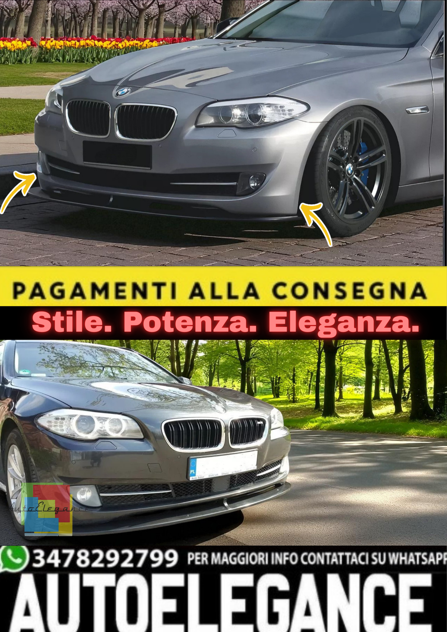 💫Splitter Anteriore per BMW Serie 5 F10/F11  / Labbro / Estensione  💫