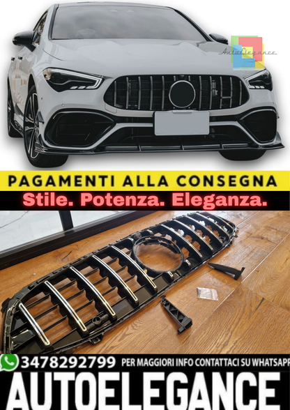ART.2280 🔥GRIGLIA ADATTO PER MERCEDES CLA W118 2024+ LOOK GT CROMATA🔥