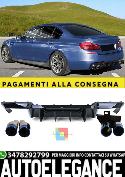 💫Set Conversione Diffusore Posteriore + Terminali di Scarico per BMW Serie 5 💫