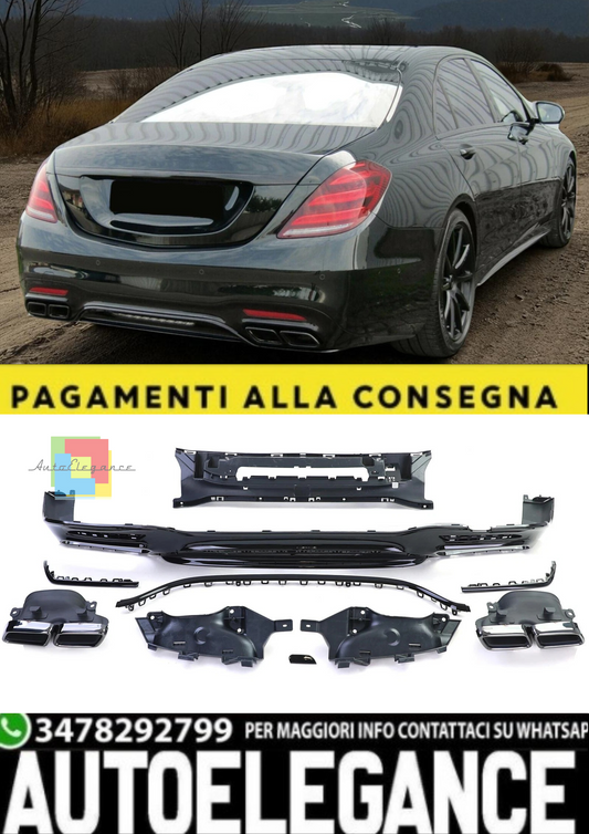 💫Diffusore Posteriore Sportivo con Terminali di Scarico per Mercedes Classe S💫