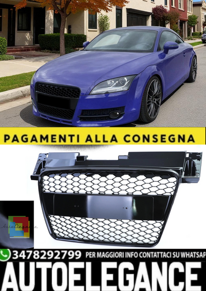 💫Griglia a Nido d’Ape Nero Lucido Senza Emblema per Audi TT 8J Pre-Facelift 💫