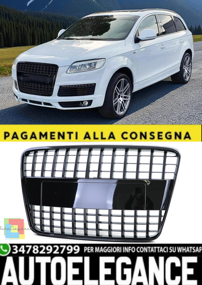 💫Griglia Sportiva a Nido d’Ape Nero Lucido Senza Emblema per Audi Q7 4L💫