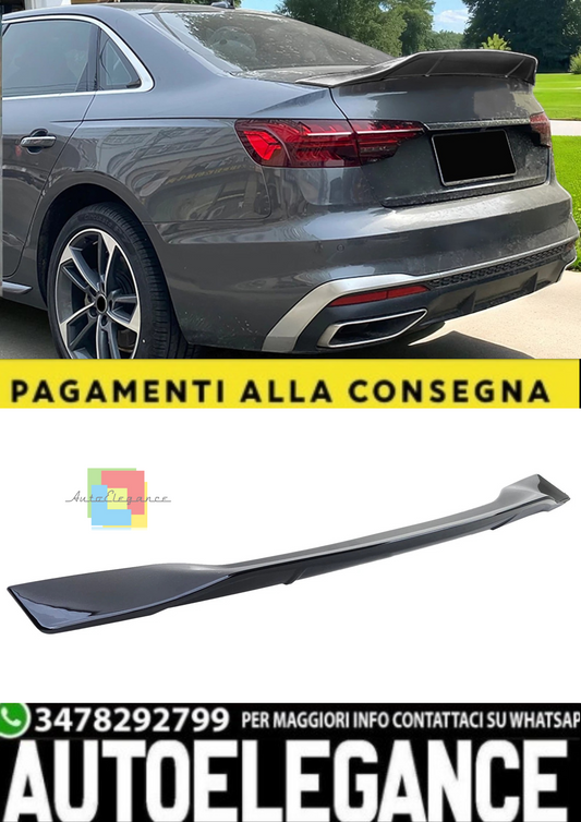 💫Spoiler Posteriore Coda d’Anatra Nero Lucido per Audi A4 8W Berlina 💫