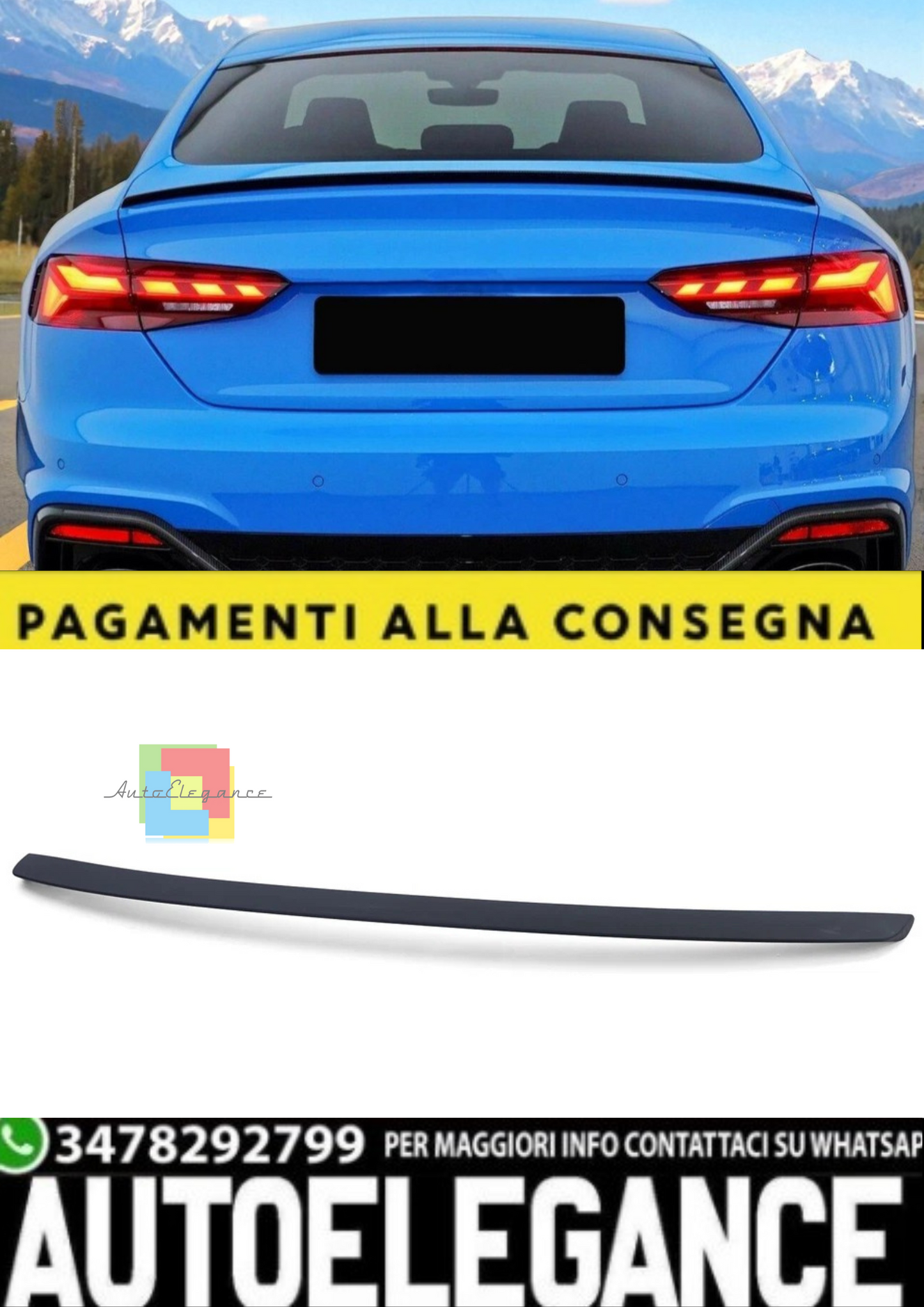💫 Spoiler Posteriore Sportivo con ABE per Audi A5 F5 Sportback / S5 / RS5 💫