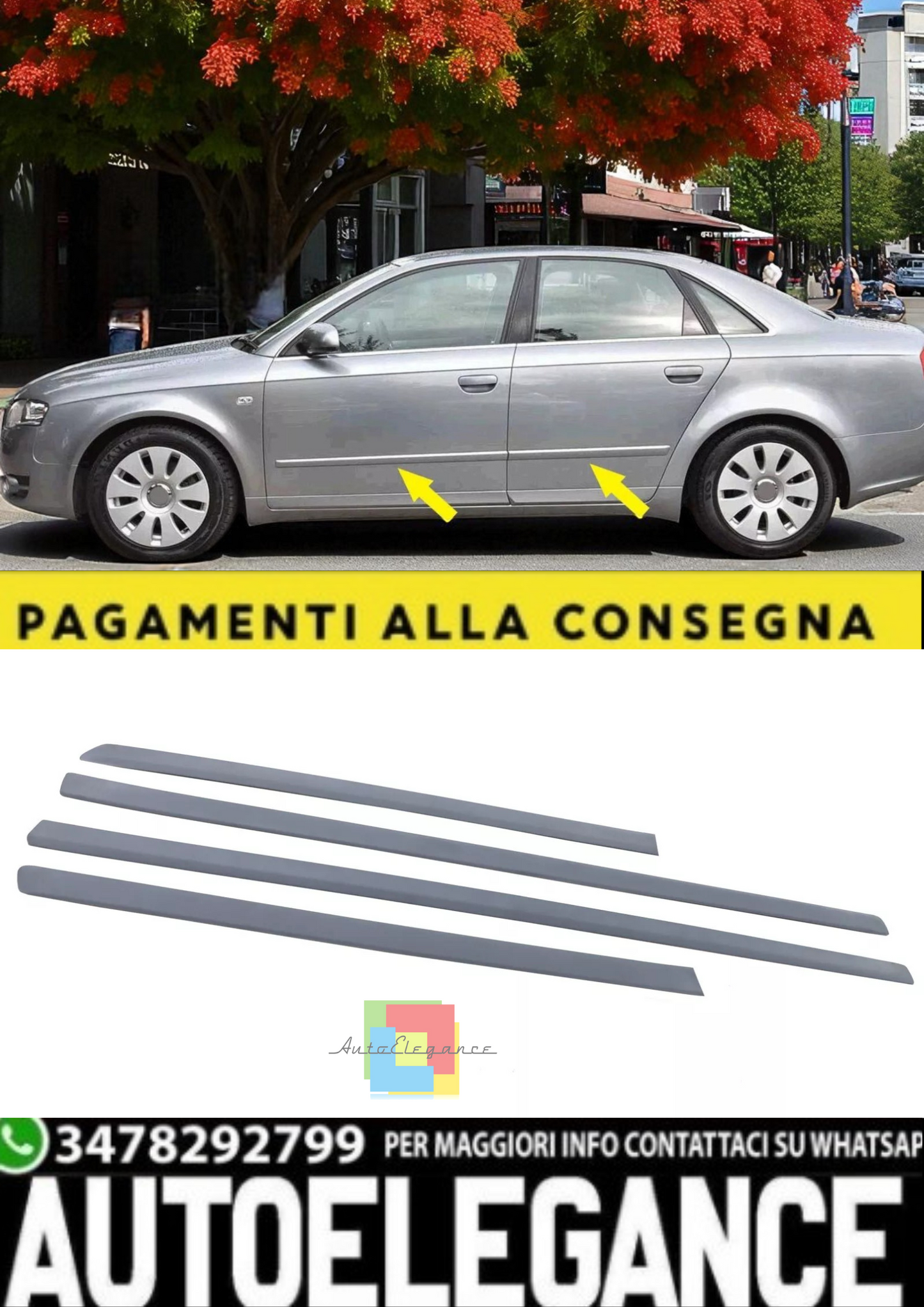 💫 Set Strisce Paraurti per Audi A4 B6/B7 8E (2000–2008)  💫