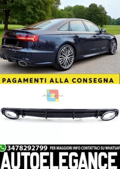 💫Diffusore + Terminali Cromati Audi A6 C7 11–18 S-Line💫