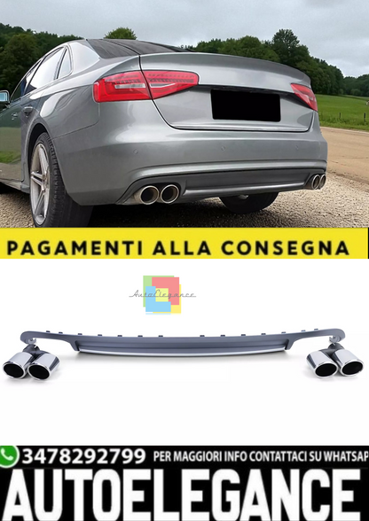 💫Diffusore + Terminali Scarico per Audi A4 B8 Berlina/Avant (2007–2011)💫