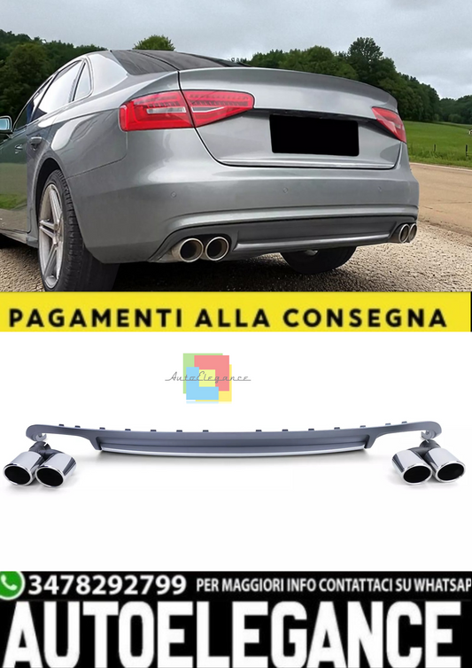 💫Diffusore + Terminali Scarico per Audi A4 B8 Berlina/Avant (2007–2011)💫