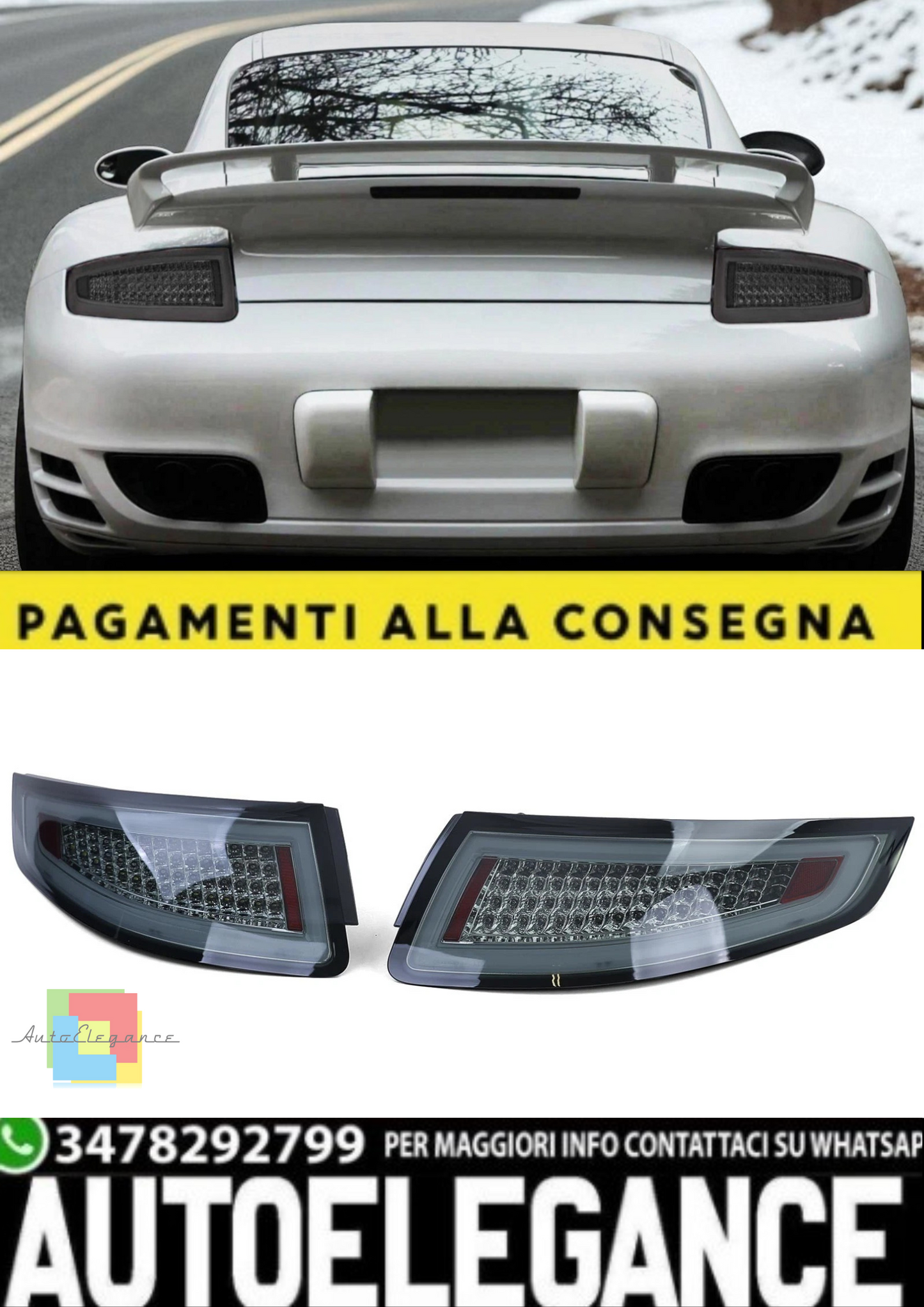 💫Barra Luminosa a LED Fanali Posteriori Nero Fumo per Porsche 911💫