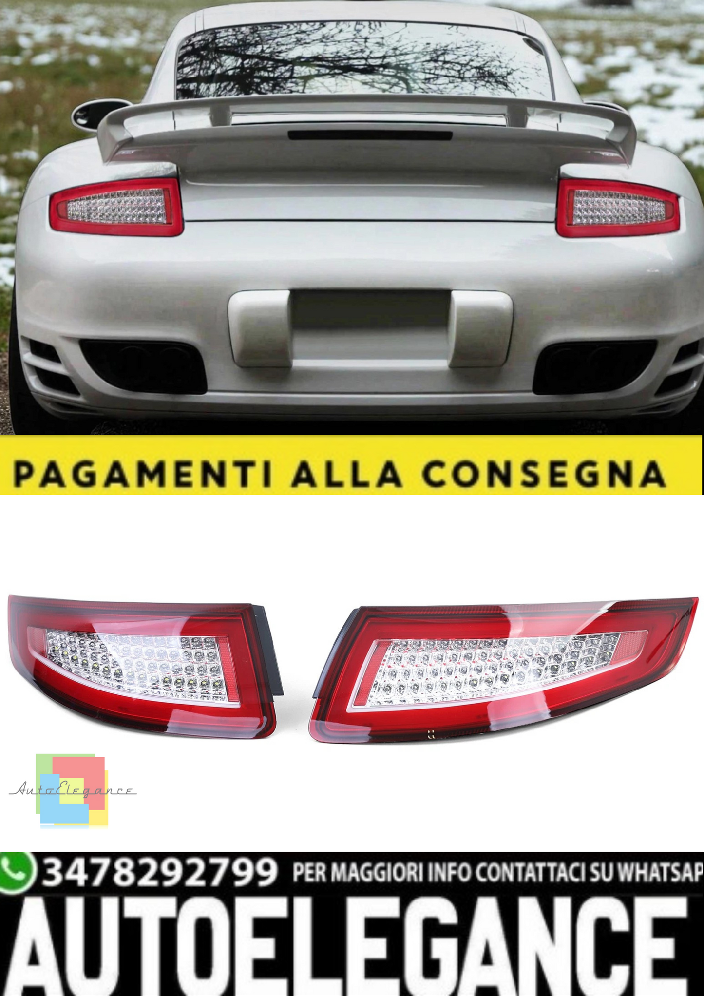 💫Fanali LED Lightbar Rosso per Porsche 911 997 04–08 Coupé/Cabrio💫