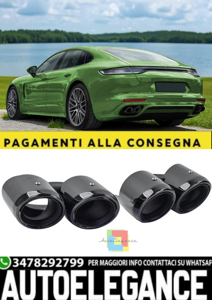 💫 Terminali di Scarico Doppi Neri per Porsche Panamera 971 💫