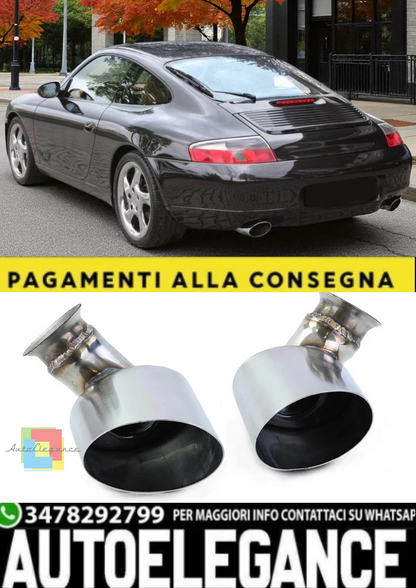 💫Terminali di Scarico Inox Ovali 115x85 mm per Porsche 911 996 💫