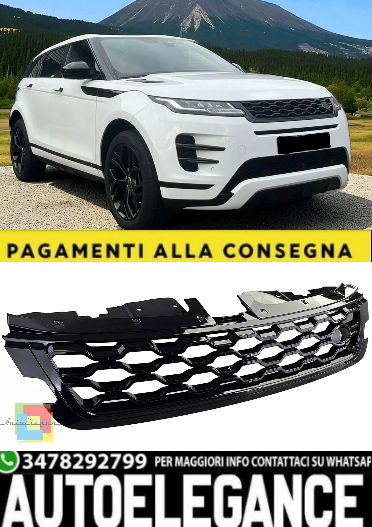 💫 Calandra Sport Black Gloss per Range Rover Evoque L551 dal 2019💫