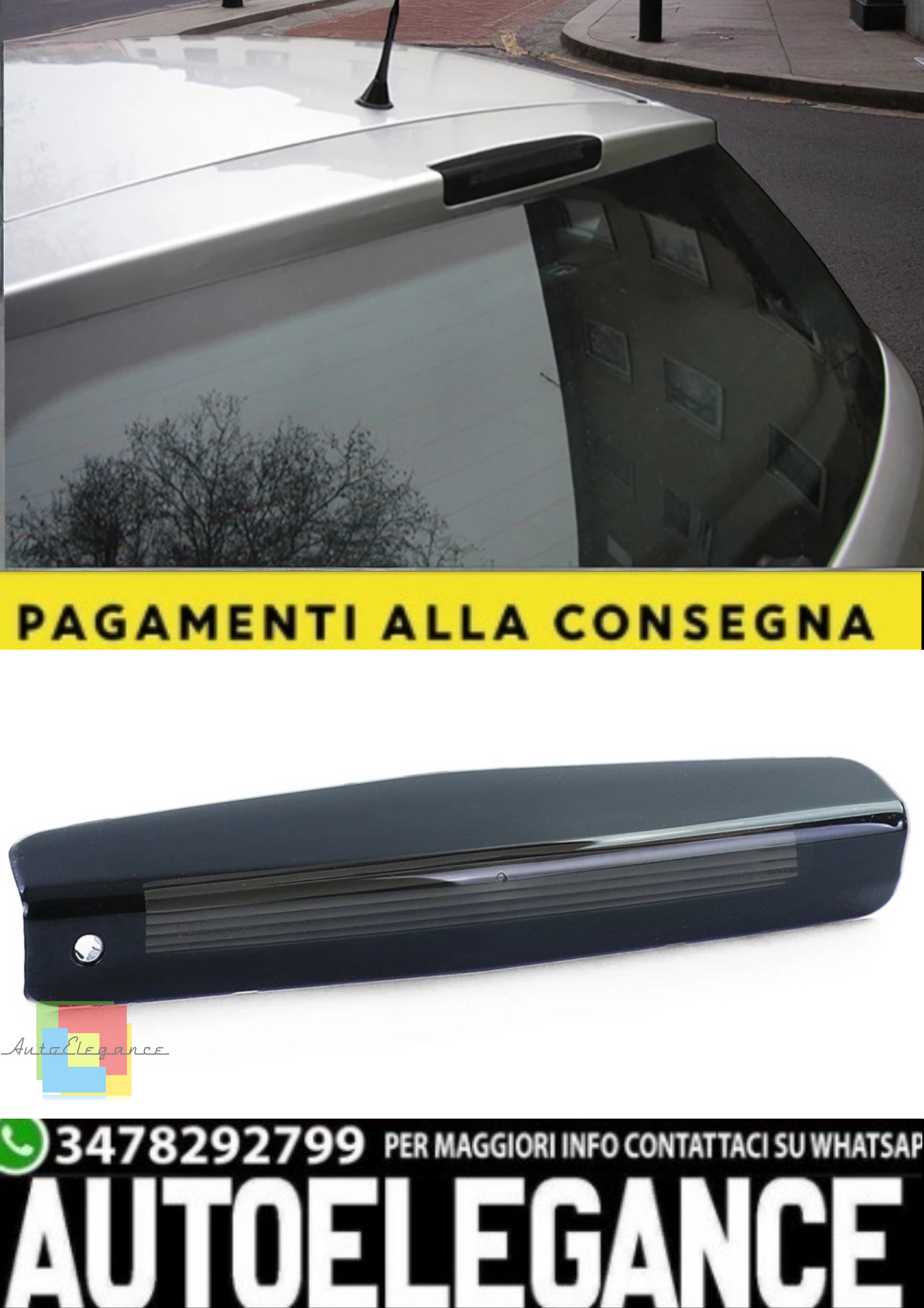 💫 Copertura 3ª Luce Freno in Vetro Trasparente Nero per Opel Astra H 5 Porte 💫