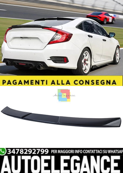 💫 Spoiler Tetto RS Sport Nero Lucido per Honda Civic 2016–2020 Hatchback 💫