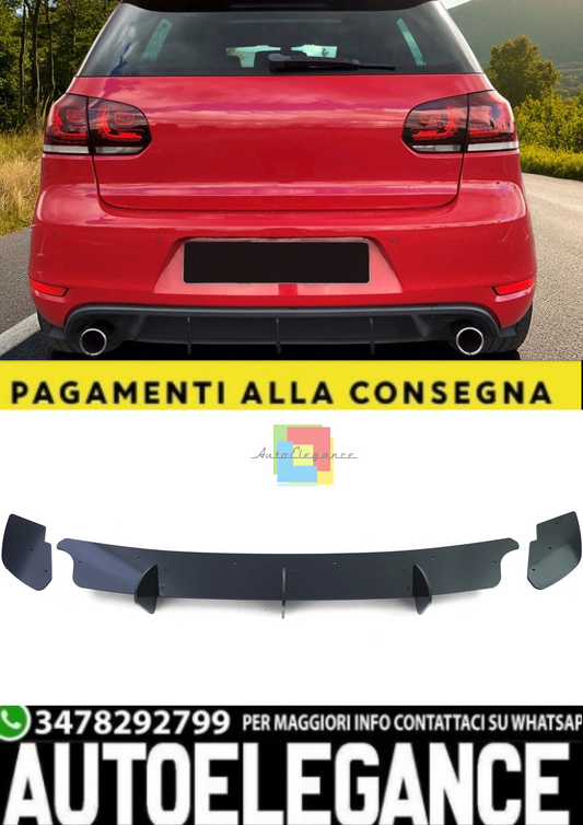 💫Inserto Diffusore Posteriore Sport Splitter Nero Lucido per VW Golf 6 GTI 💫