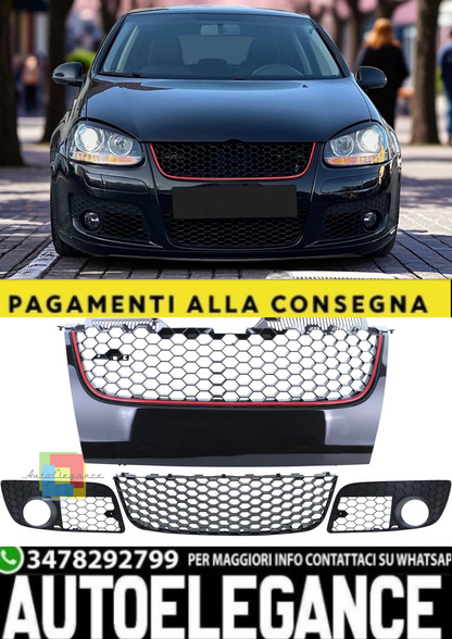 💫Set Griglia a Nido d’Ape Senza Stemma + Paraurti per VW Golf 5 GTI 2003–2009💫