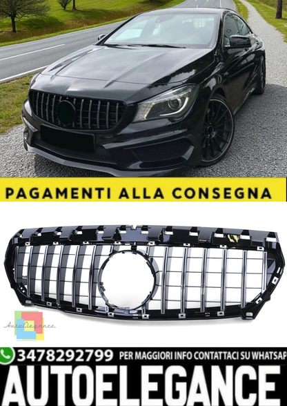 💫Calandra Sportiva Cromo Nero Lucido per Mercedes CLA C117 Prefacelift 13-16💫