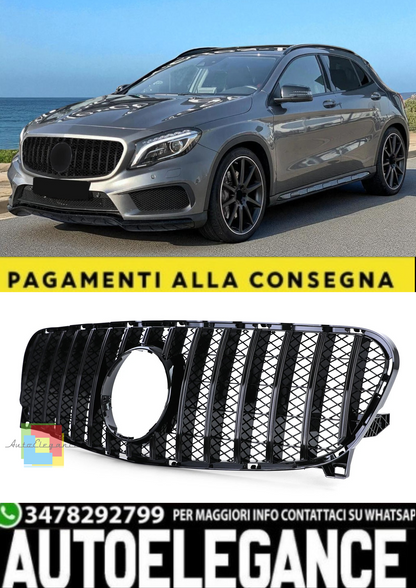 💫Griglia Sportiva Nera Lucida per Mercedes GLA X156 (2013–2016)💫