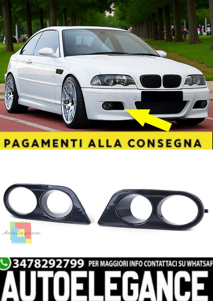 💫Coperture Paraurti/Fendinebbia Nero Lucido adatte per BMW Serie 3 E46💫