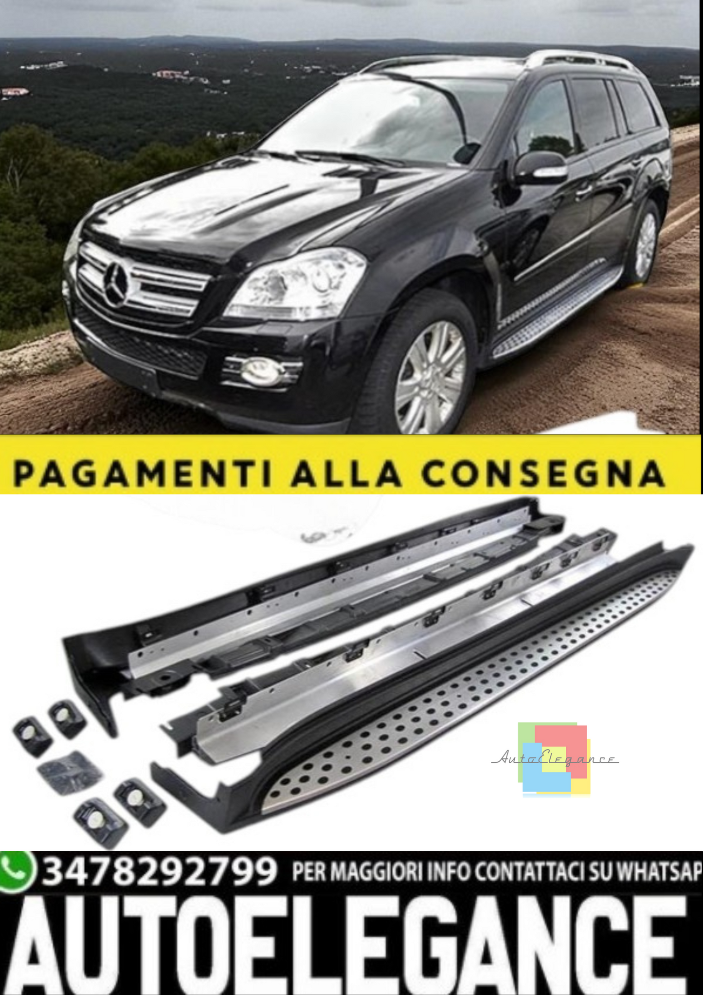 🎀  Protezioni Laterali in Alluminio OE Style con ABE per Mercedes GL X164 🎀