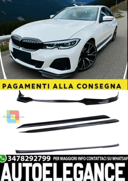 🎀Kit Bodykit Spoiler Anteriore + Posteriore + Davanzali per BMW Serie 3 G20 🎀