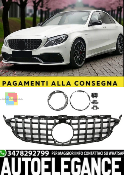 🎀Griglia Sport Panamericana GT Nero Lucido per Mercedes Classe C W205🎀