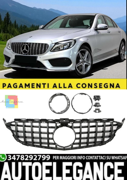 🎀Griglia Sport Panamericana GT Nero Lucido per Mercedes Classe C W205🎀