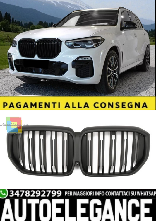 🎀Griglia Sportiva Doppia Barra Nero Opaco per BMW X5 G05 LCI 2023+🎀