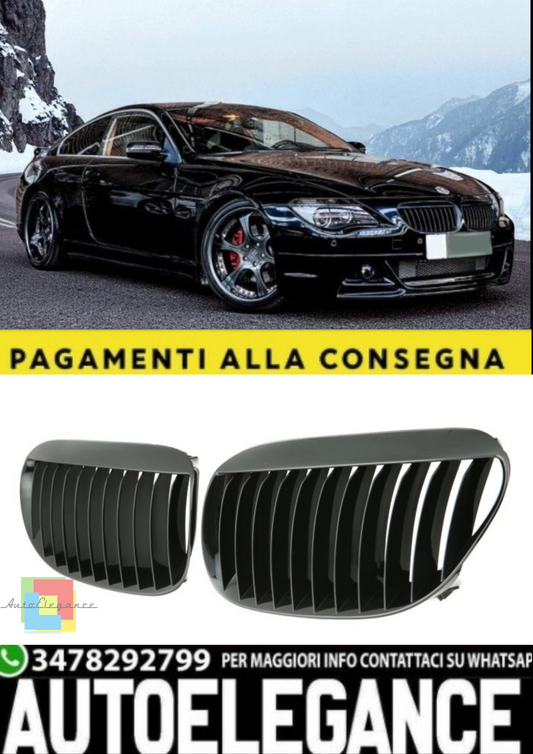 🎀Griglia Sportiva Nero Lucido per BMW Serie 6 E63 E64🎀