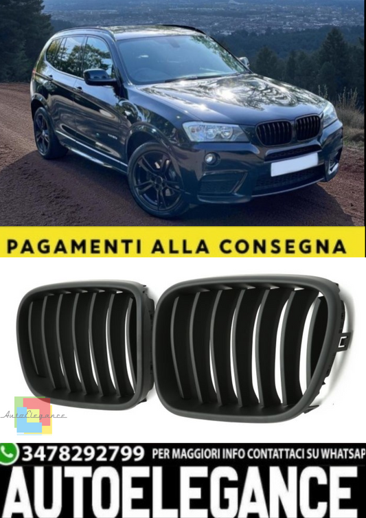 🎀Griglia Sportiva Nero Lucido per BMW X3 F25 Pre-LCI 2010-2014🎀