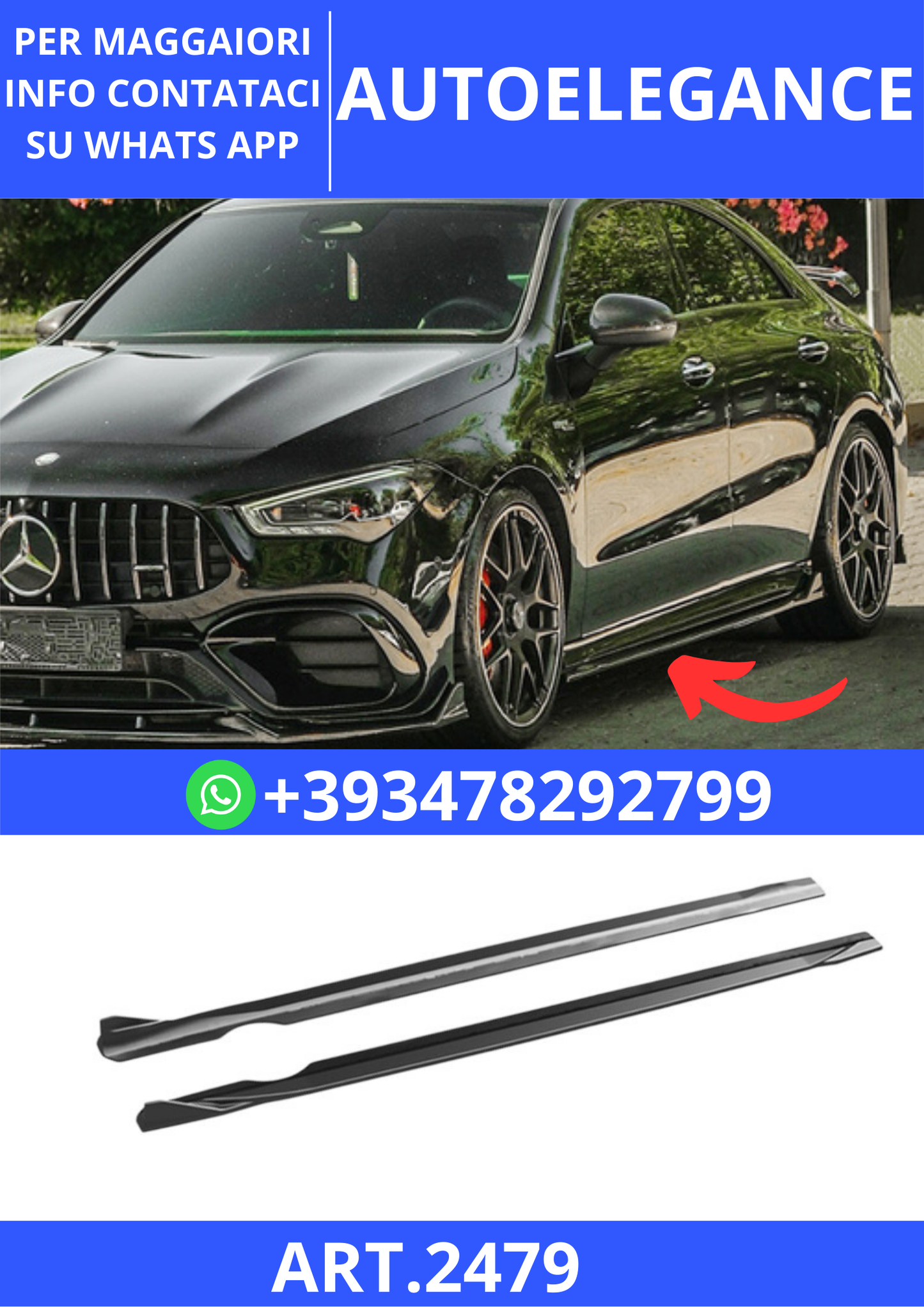 💫ART.2479 SOTTO MINIGONNE M. Benz C118 CLA45 2019+ A Plus A45 S Aero Pack V1 💫