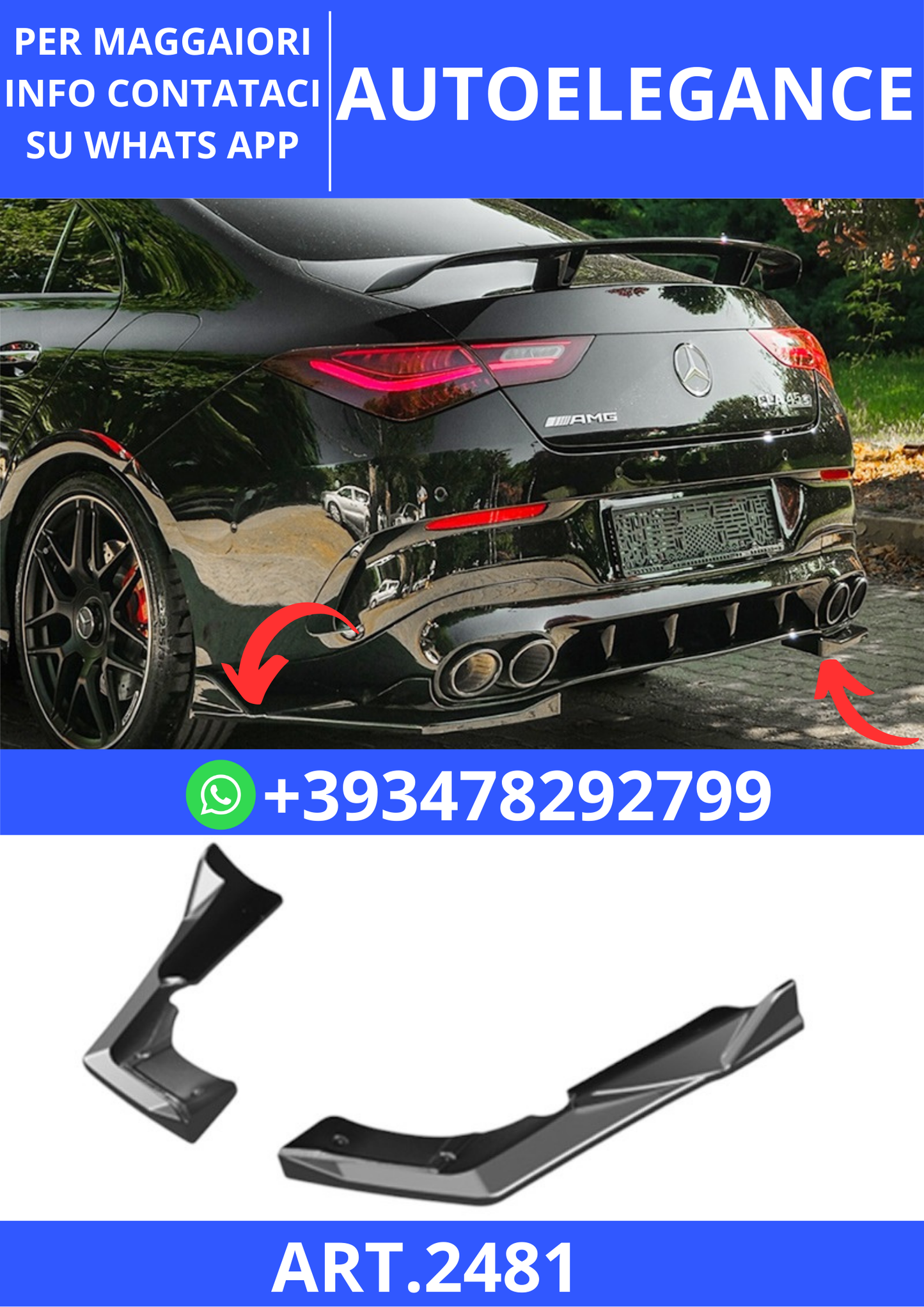 💫ART.2481 FLAPS M. Benz C118 CLA45 2019+ A Plus A45 S Aero Pack V1 💫