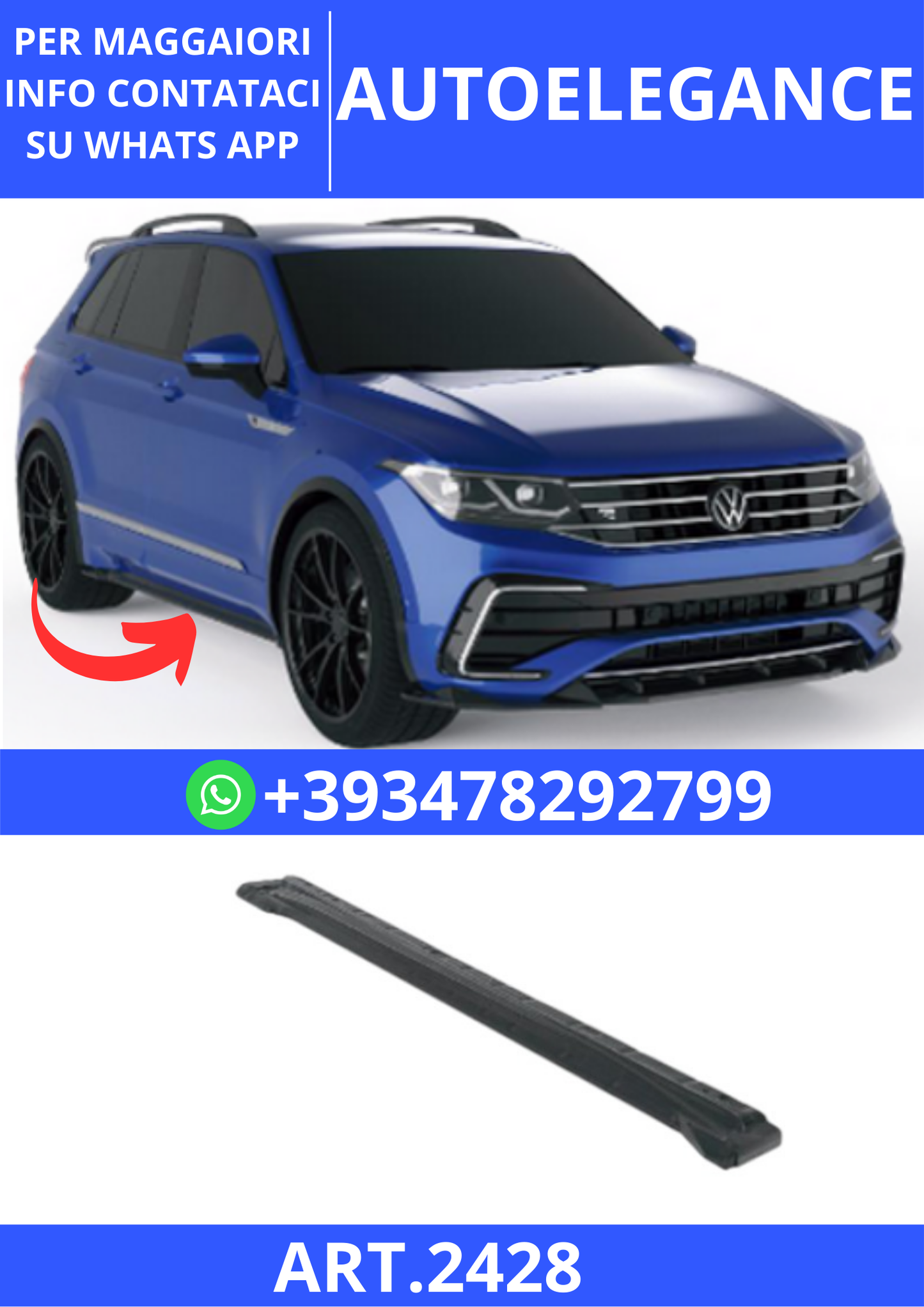 💫ART.2428 SOTTO MINIGONNE VOLKSWAGEN TIGUAN R MK2 FACELIFT 2020-2024💫