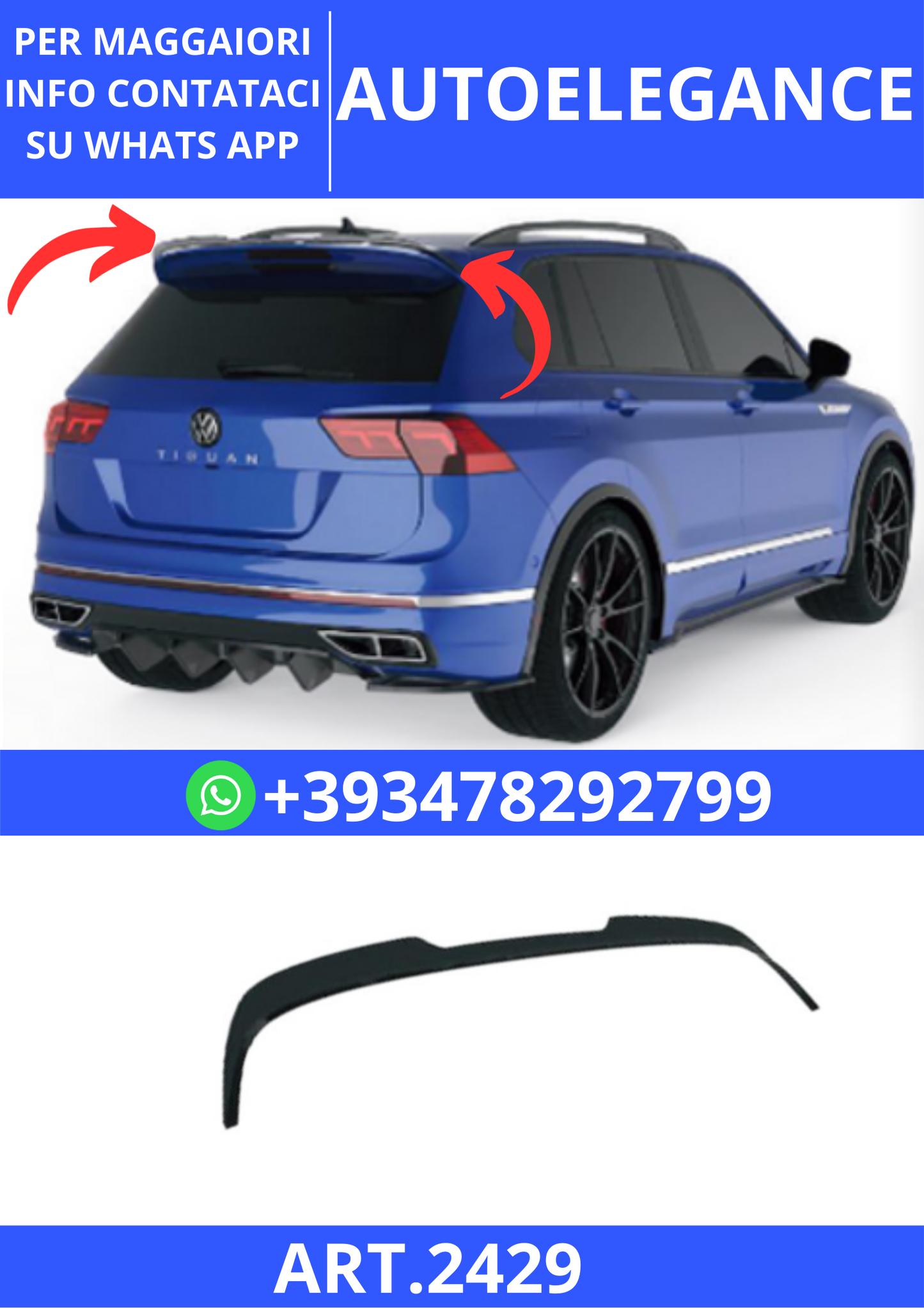 💫ART.2429 SPOILER VOLKSWAGEN TIGUAN R MK2 FACELIFT 2020-2024💫