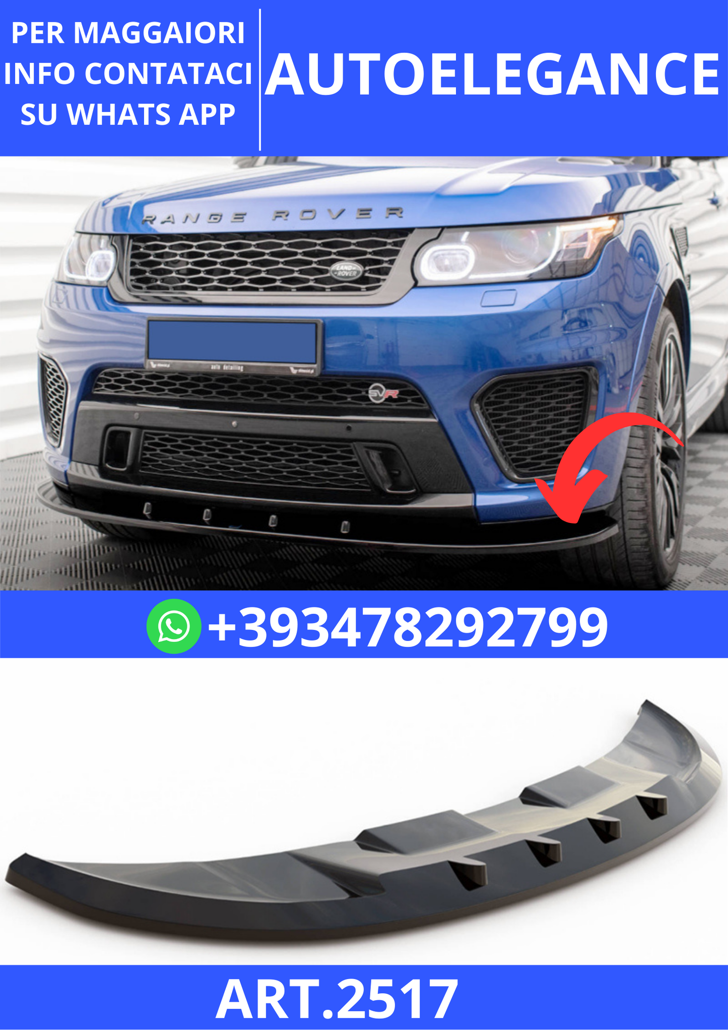 💫ART.2517 Splitter R. Rover L494 2 2013+ A Plus SVR Pack V1💫