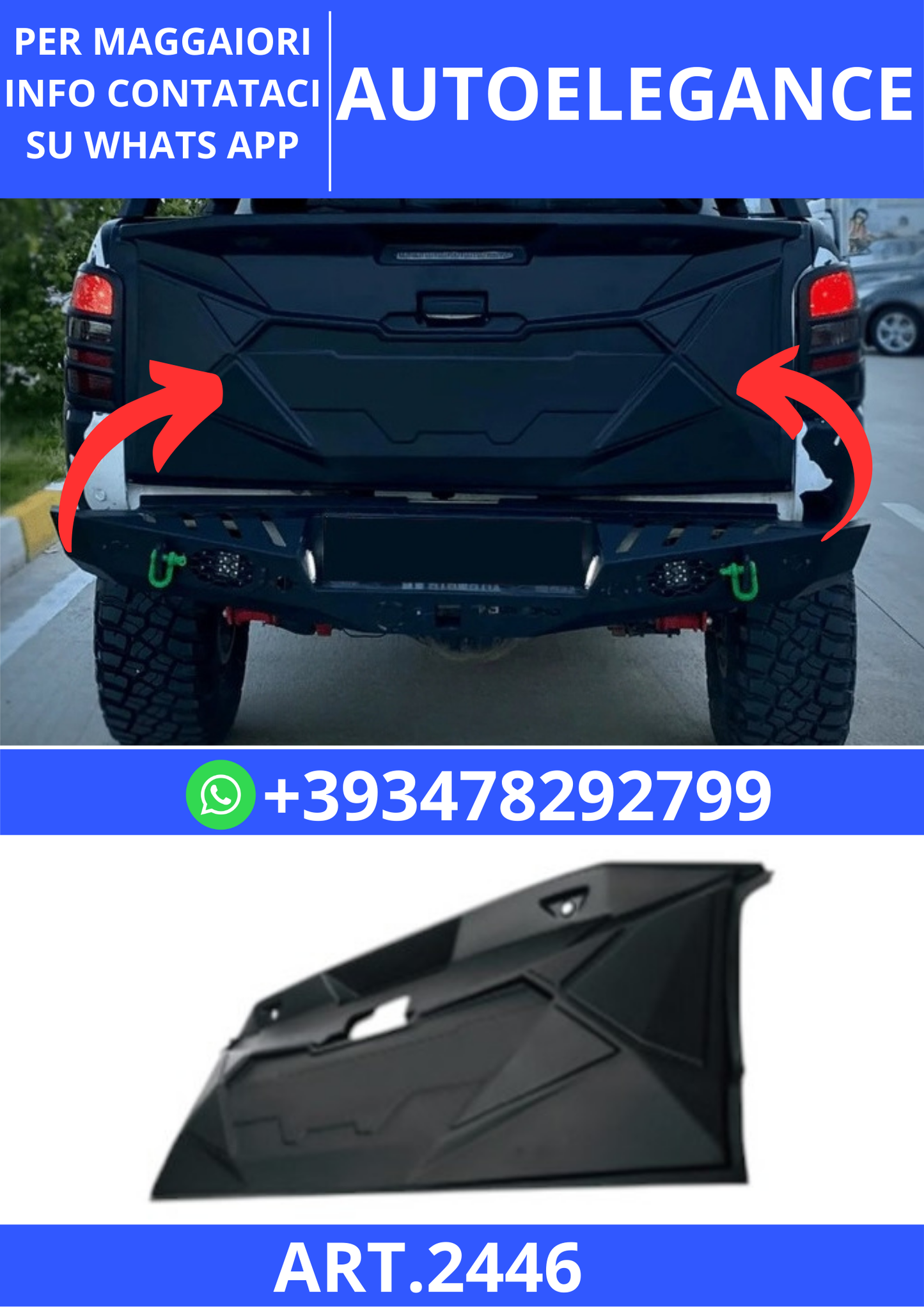 💫ART.2446 PORTELLONE POSTERIORE COMPRESO MITSUBISHI L200 TRITON 2015-2018💫